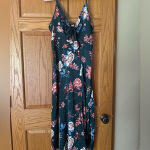 Tie Front Silk Dress